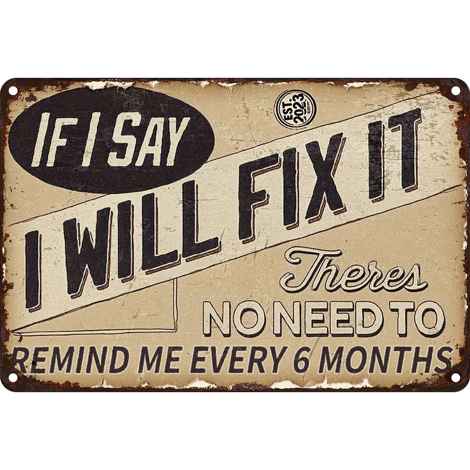 Funny Garage Metal Sign: Rustic Vintage Tool Repair Decor