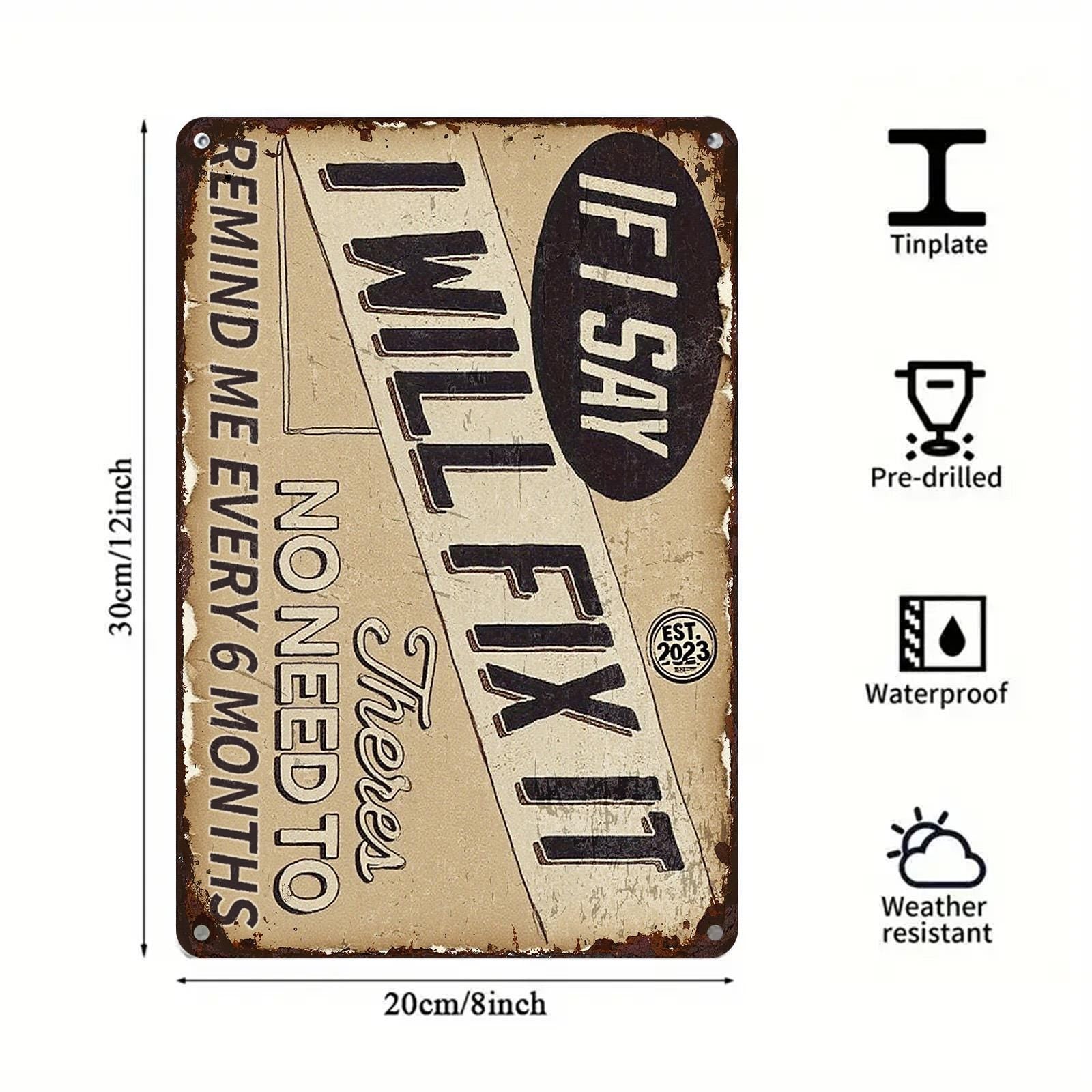 Funny Garage Metal Sign: Rustic Vintage Tool Repair Decor