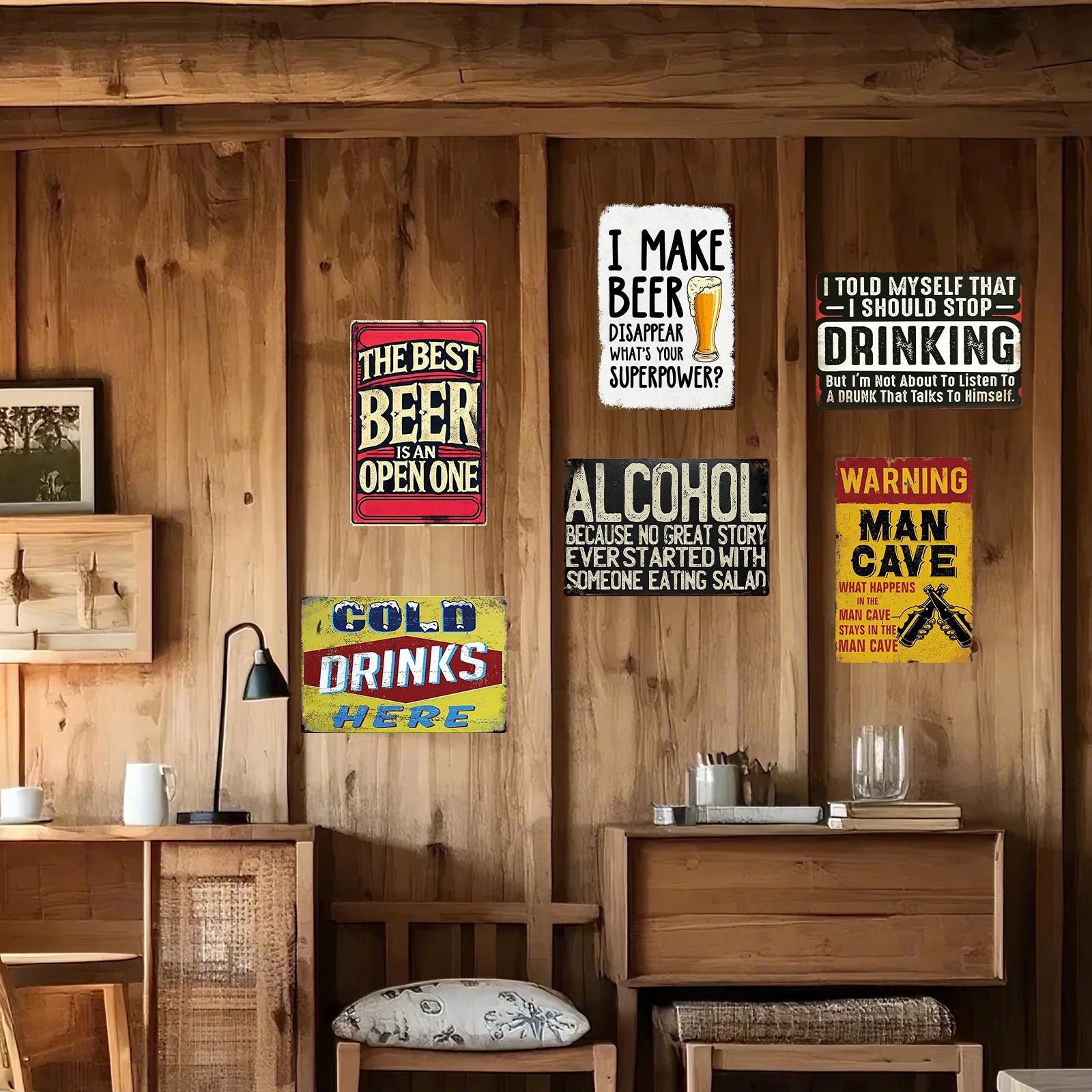 Funny Beer Metal Sign: Vintage Bar, Pub, Man Cave Decor