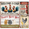 Funny Chicken Coop Metal Sign: Rustic Farmhouse Hen House Decor