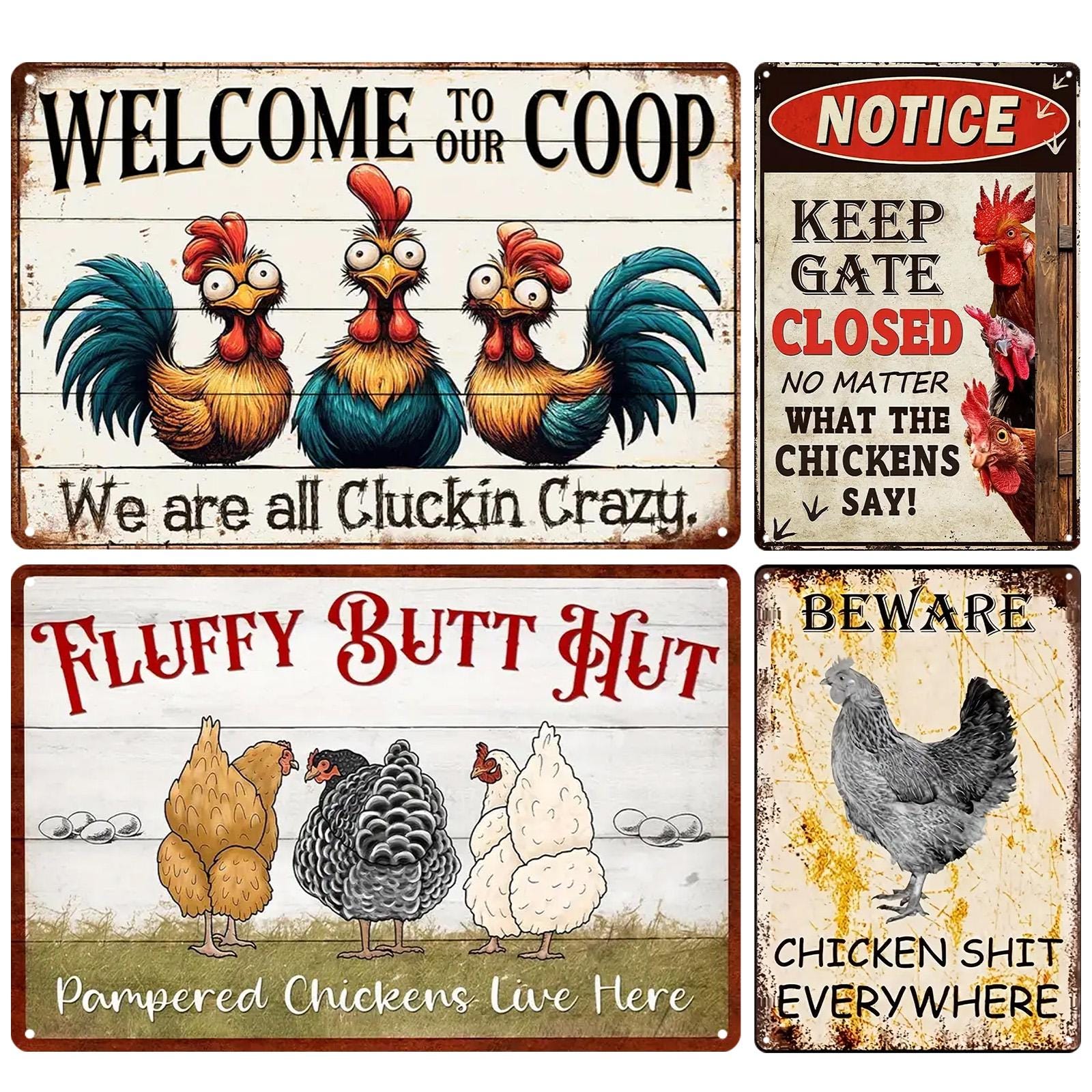 Funny Chicken Coop Metal Sign: Rustic Farmhouse Hen House Decor