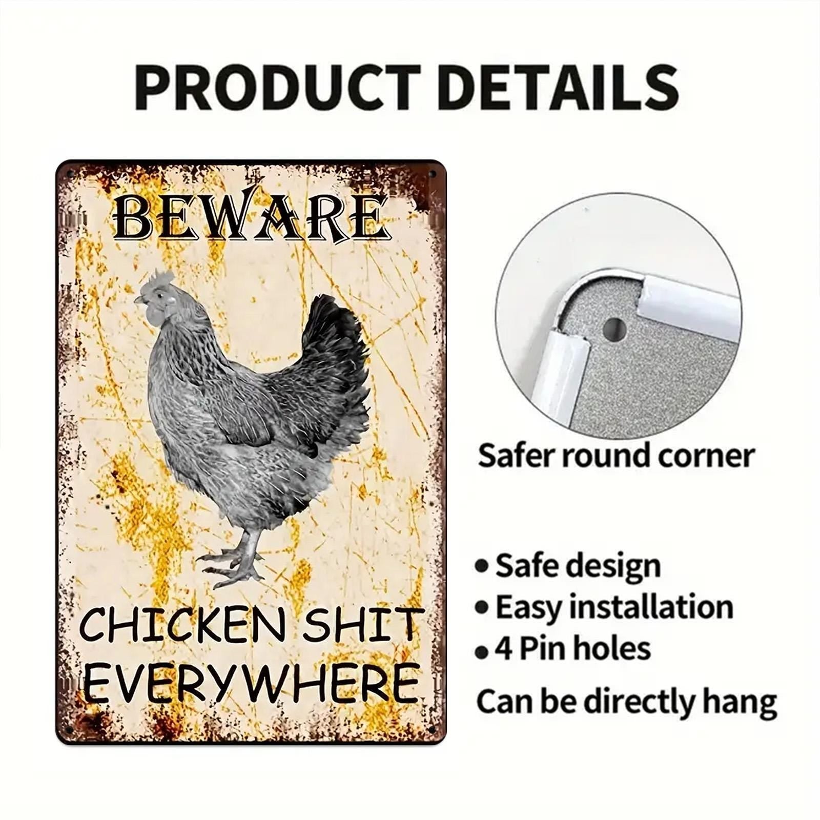 Funny Chicken Coop Metal Sign: Rustic Farmhouse Hen House Decor
