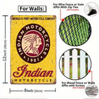 Plaques métalliques vintage Indian Motorcycle | Décoration murale rétro pour garage et bar (Lot de 6)