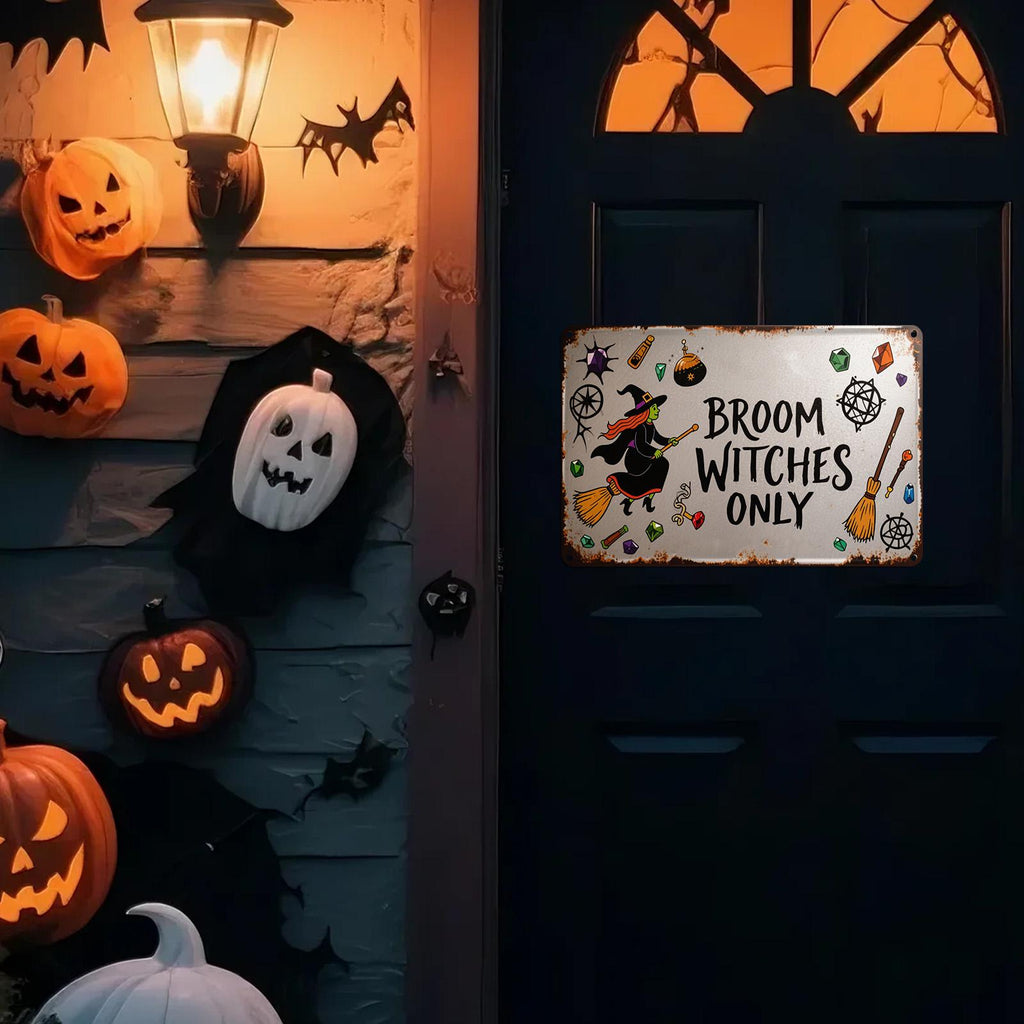 Witches Only Metal Sign - Funny Halloween Spooky Decor