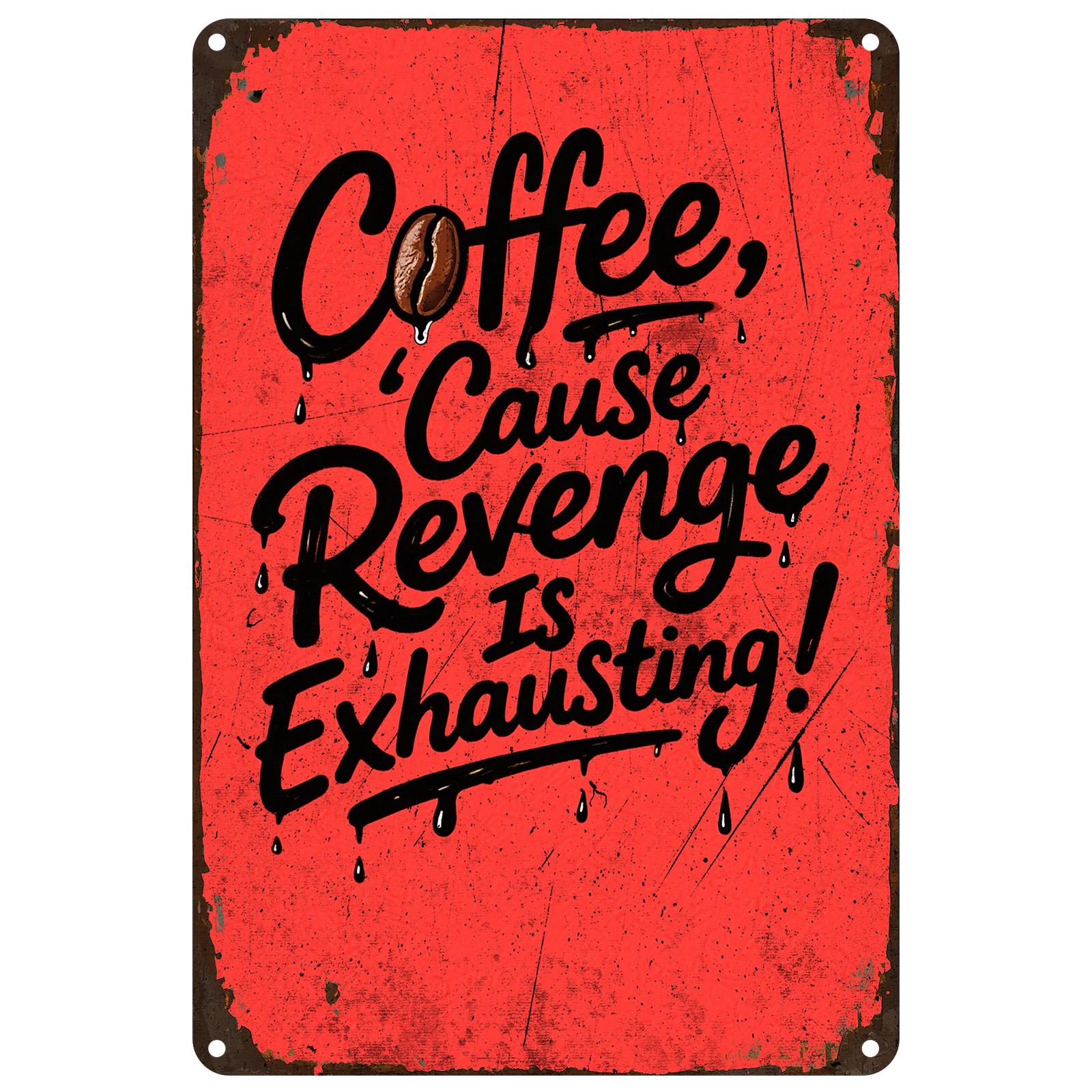 Funny Coffee Metal Sign: Vintage Kitchen Cafe Wall Decor