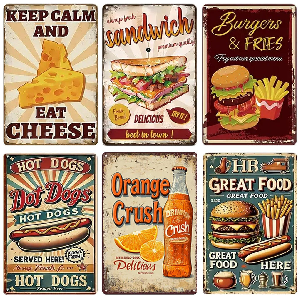Plaque métallique vintage Keep Calm and Eat Cheese | Décoration de cuisine rétro
