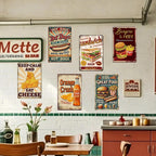 Plaque métallique vintage Keep Calm and Eat Cheese | Décoration de cuisine rétro