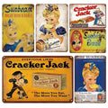 Lot de panneaux décoratifs en tôle vintage Sunbeam et Cracker Jack | Décor rétro pour cuisine et café