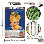 Lot de panneaux décoratifs en tôle vintage Sunbeam et Cracker Jack | Décor rétro pour cuisine et café