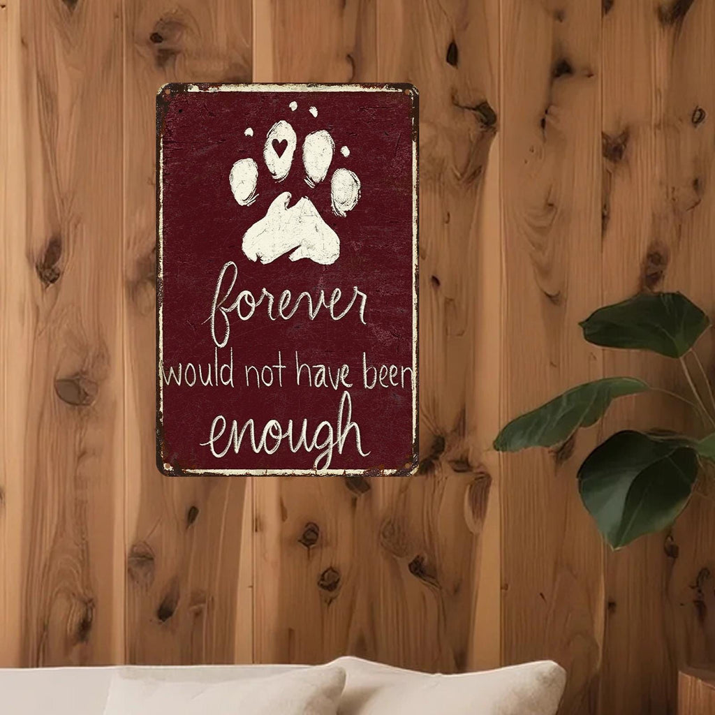 Pet Memorial Paw Print Metal Sign: Dog Cat Remembrance Wall Art