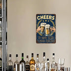 Cheers Bier Metallschild | Vintage Kneipen-Bar-Deko | 20x30cm