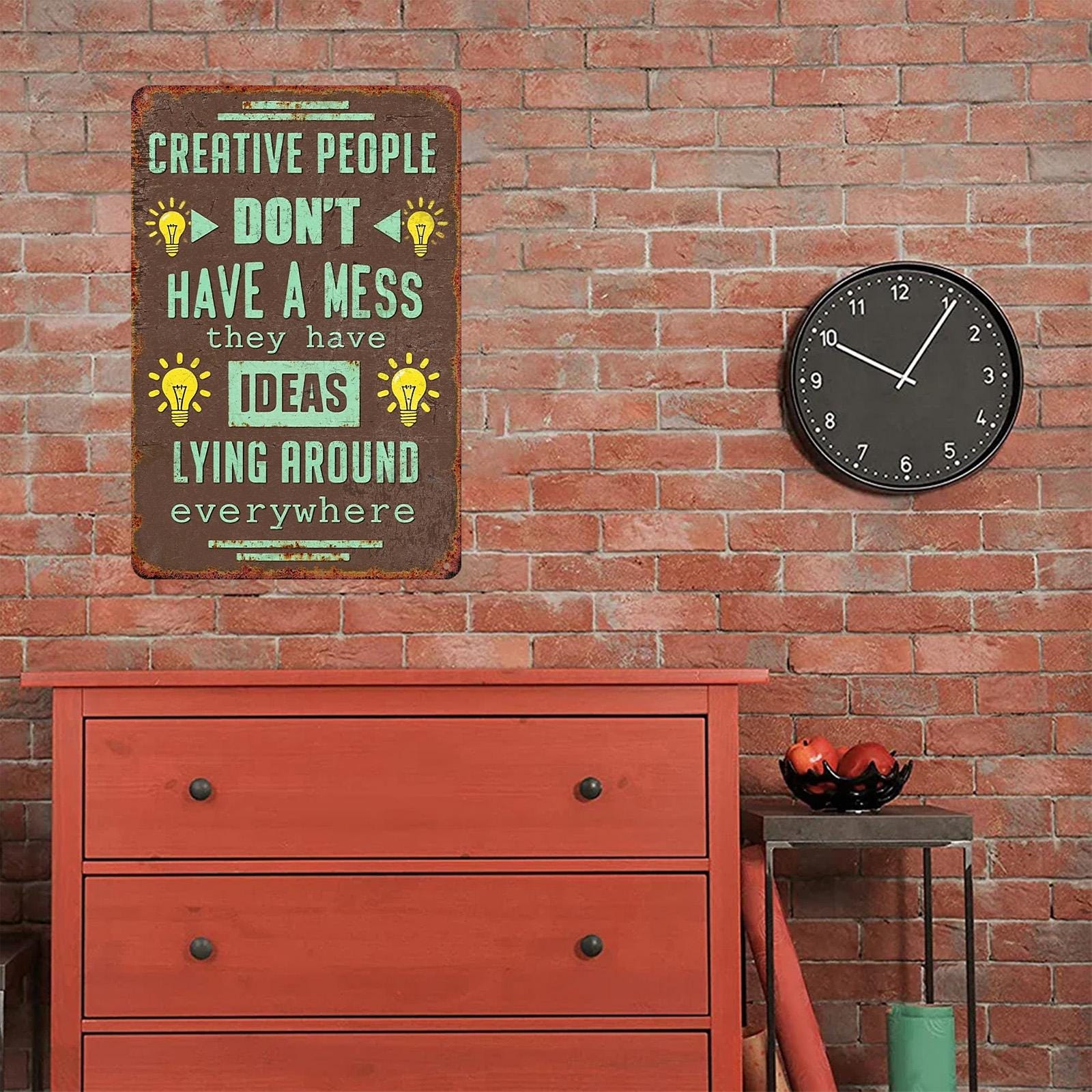 Creative People Metal Sign: Vintage Style Inspirational Studio Decor