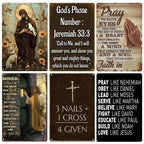 Ensemble de panneaux muraux métalliques religieux de style vintage | Versets bibliques de Jérémie, Décoration de foi