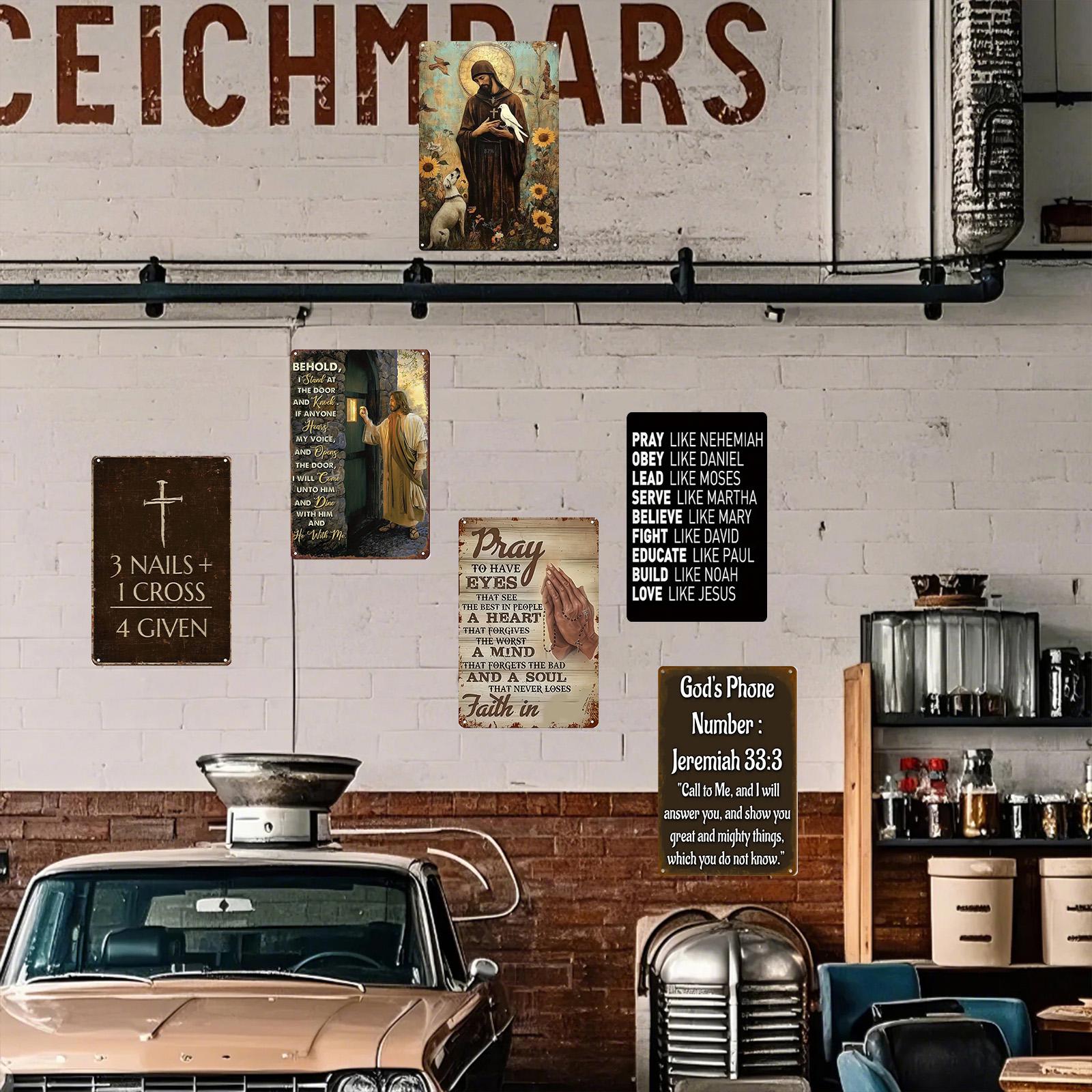 Vintage Religious Metal Sign Set: Jeremiah Bible Verses, Faith Decor