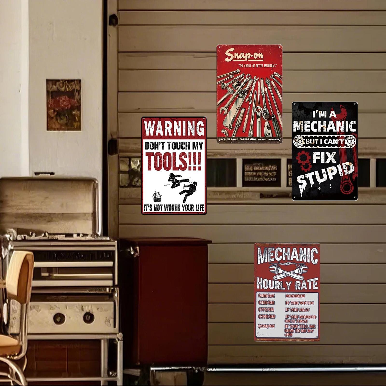 Vintage Mechanic Metal Signs: Garage & Workshop Decor, Funny Quotes