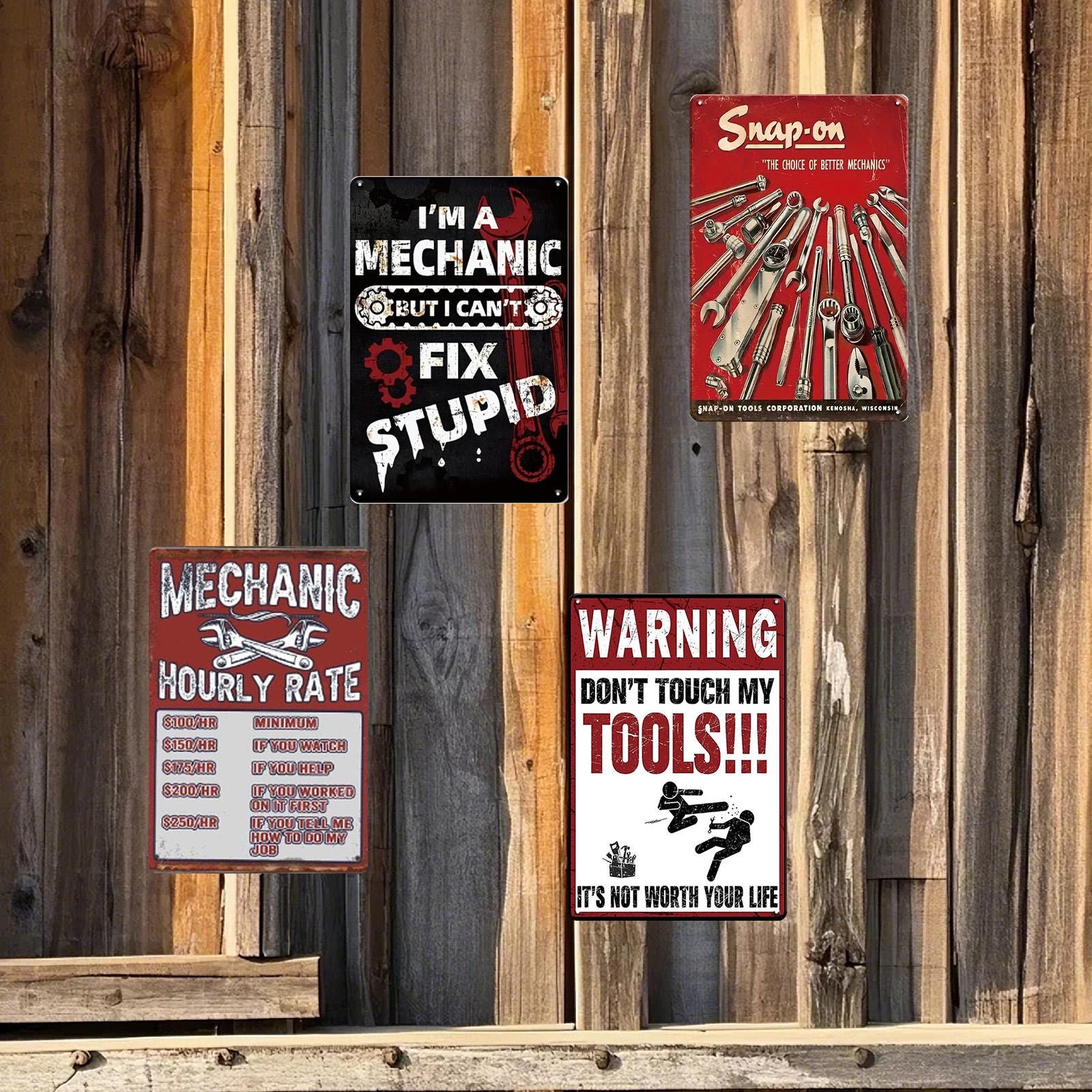 Vintage Mechanic Metal Signs: Garage & Workshop Decor, Funny Quotes
