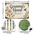 Metallschild "Grammy's House" | Rustikale florale Dekoration im Vintage-Stil