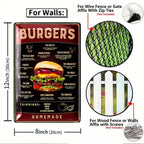 Vintage Burger Blechschild | Retro Küche, Bar Deko