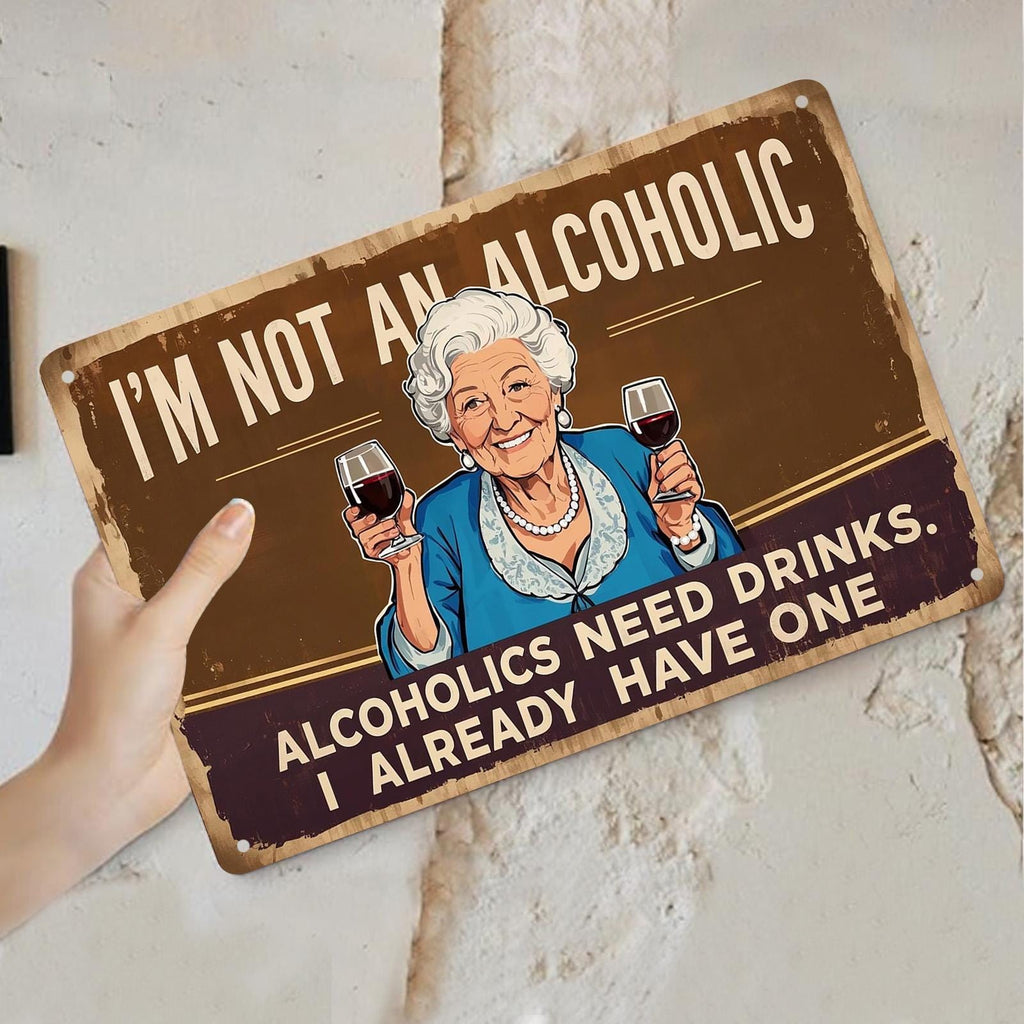 Panneau métallique humoristique sur l'alcool | Décoration de bar vintage