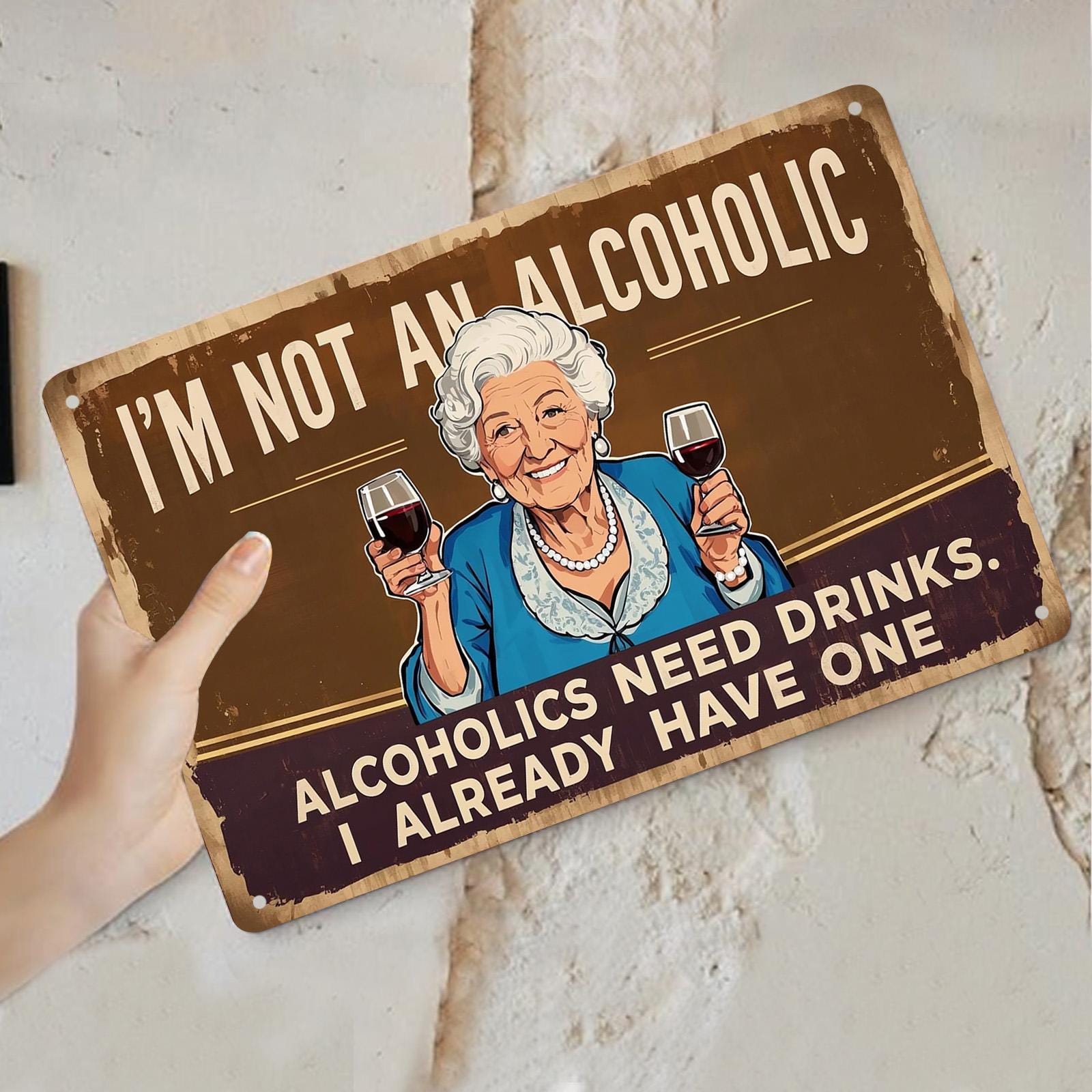 Funny Alcohol Quote Metal Sign: Vintage Bar Decor