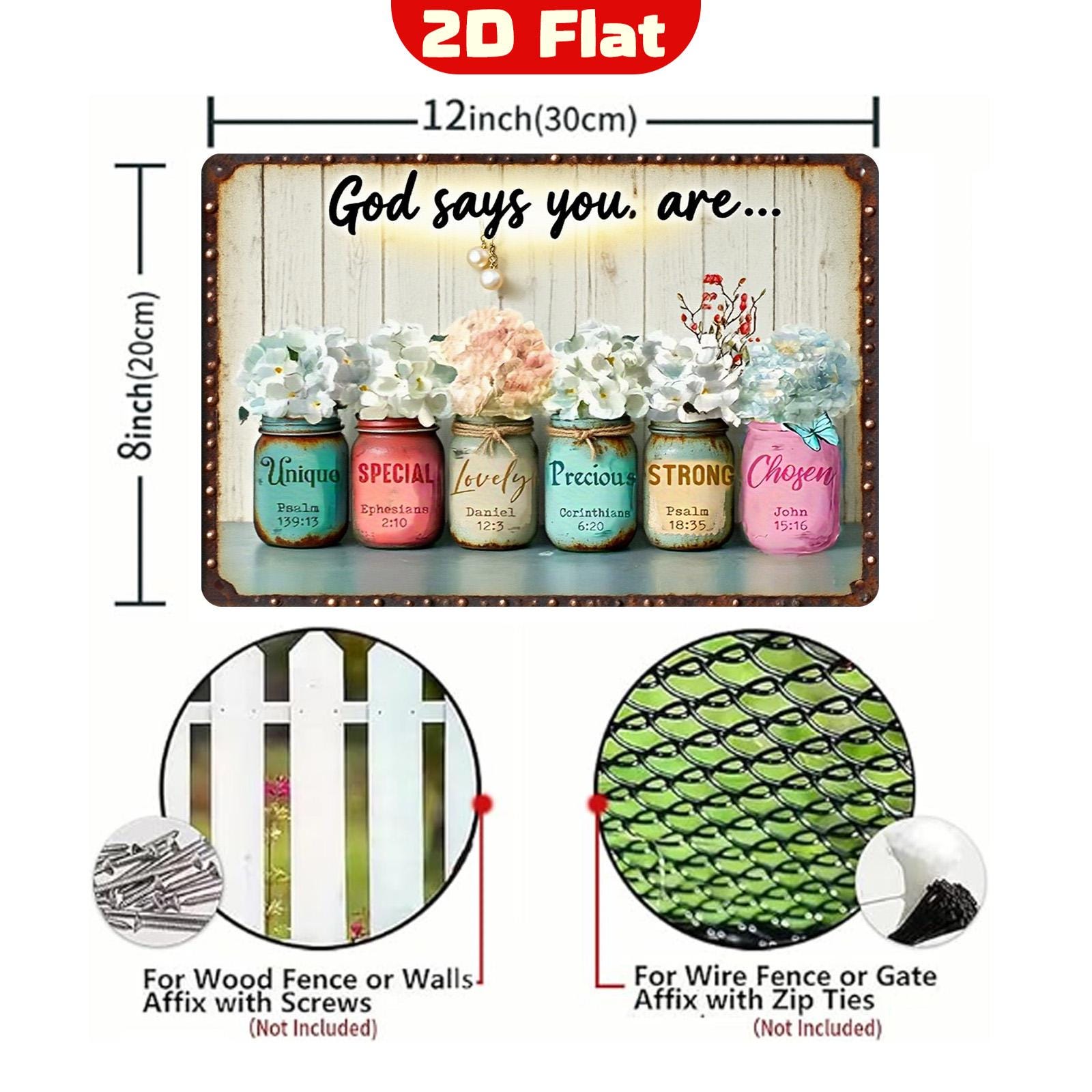 Christian Scripture Metal Sign: God Says You Are - Home Decor