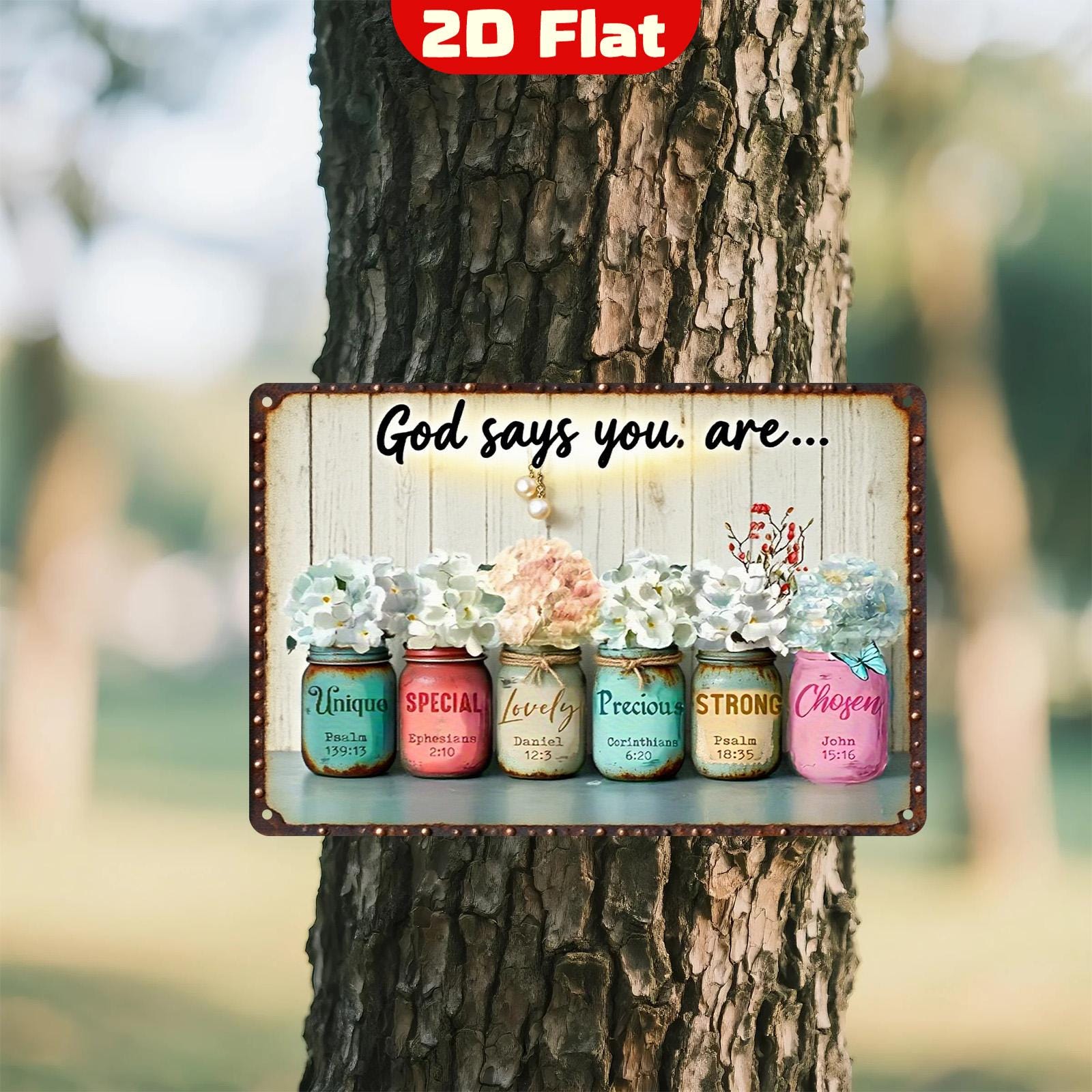 Christian Scripture Metal Sign: God Says You Are - Home Decor