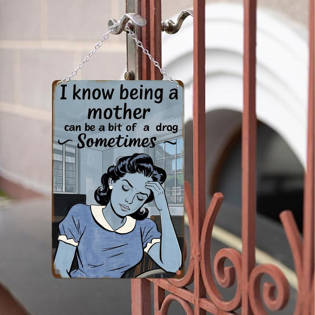 Vintage Motherhood Metal Sign: Retro Kitchen Wall Art