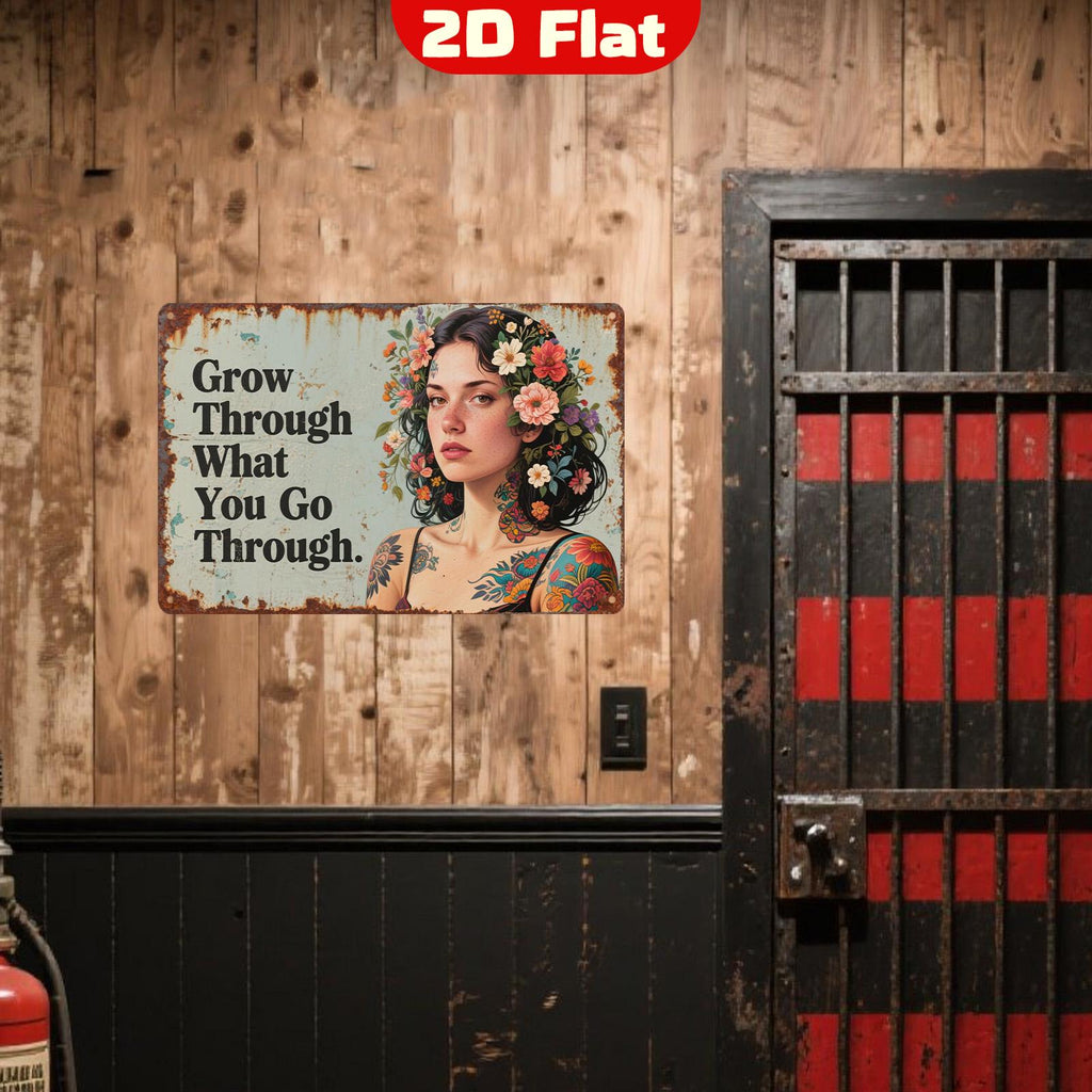 Panneau métallique citation inspirante | Décoration maison et bureau style vintage