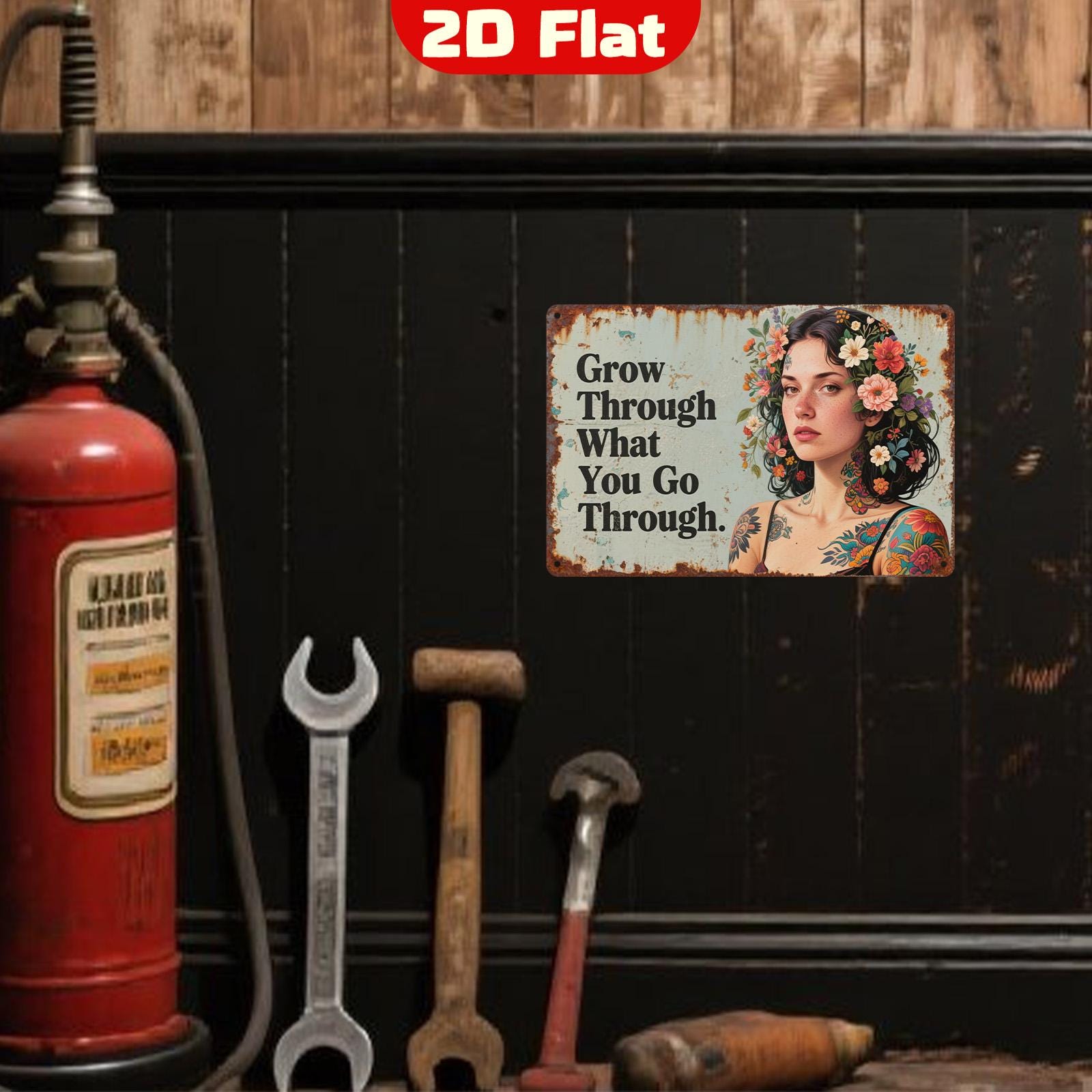 Inspirational Quote Metal Sign: Vintage Style Home & Office Decor