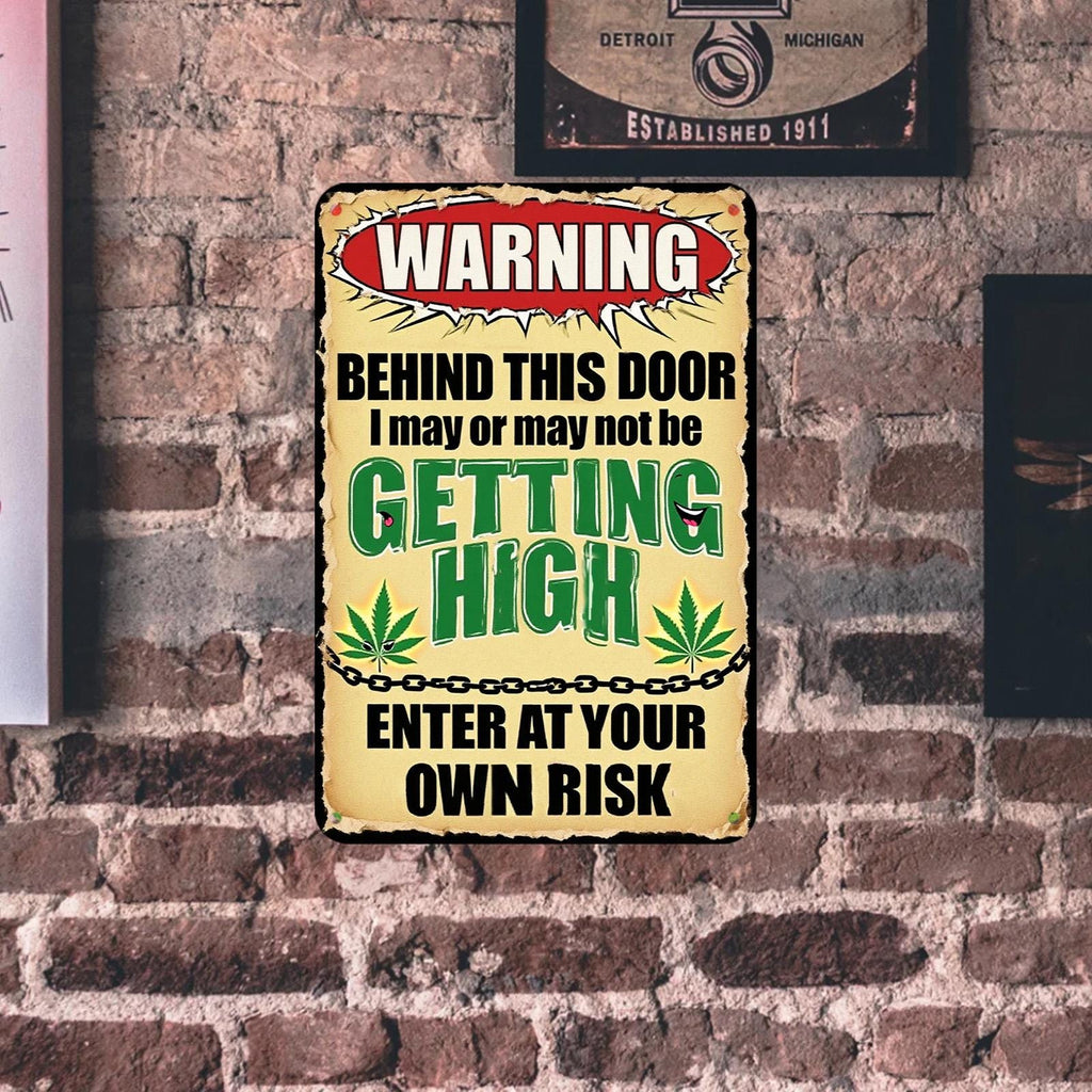 Funny Warning Metal Sign: Retro Novelty Wall Decor