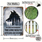 Vintage Lone Wolf Metal Sign: Cabin Man Cave Wall Art