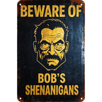 Vorsicht vor Bob Metallschild | Bar & Kneipendeko