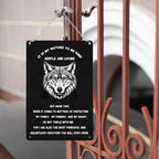 Pancarte métallique inspirante Loup | Décoration de chalet rustique