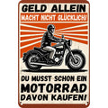 Panneau métallique humoristique allemand de moto | Décoration de motard vintage