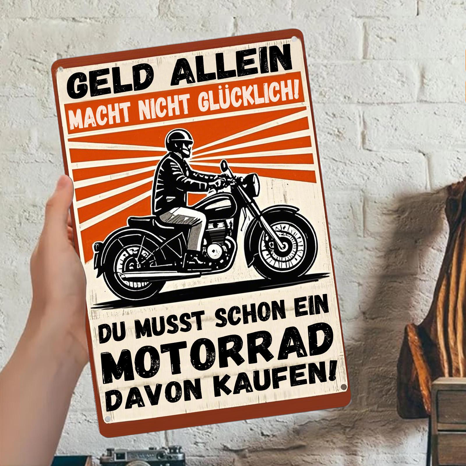 Funny German Motorcycle Metal Sign: Vintage Biker Decor