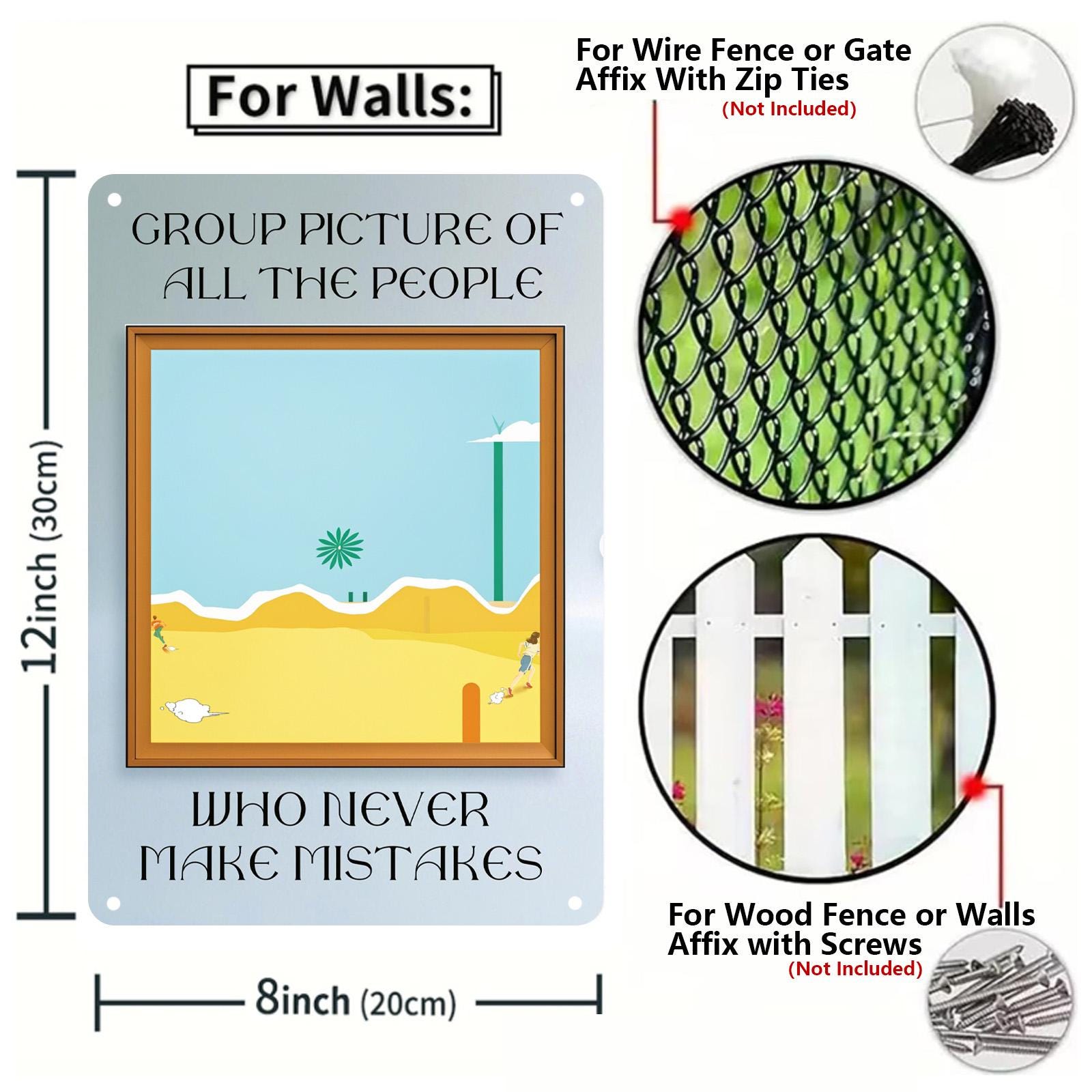 Funny "No Mistakes" Quote Tin Sign - Humorous Rustic Wall Decor