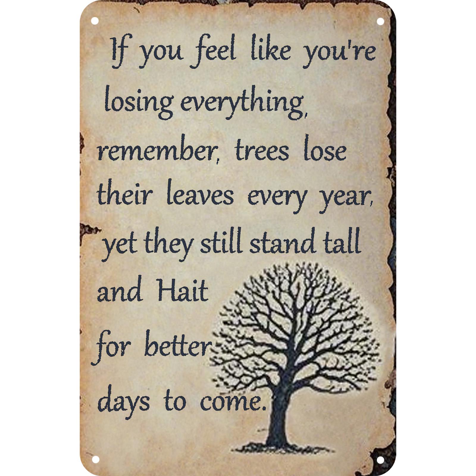 Tree of Life Metal Sign: Rustic Vintage Inspirational Wall Decor