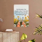 Panneau métallique de motivation vintage | Champ de fleurs jaunes, Décoration d'intérieur (20x30cm)