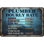 Plaque Métal Plombier Amusant | Déco Murale Rétro Humour pour Cave à Hommes