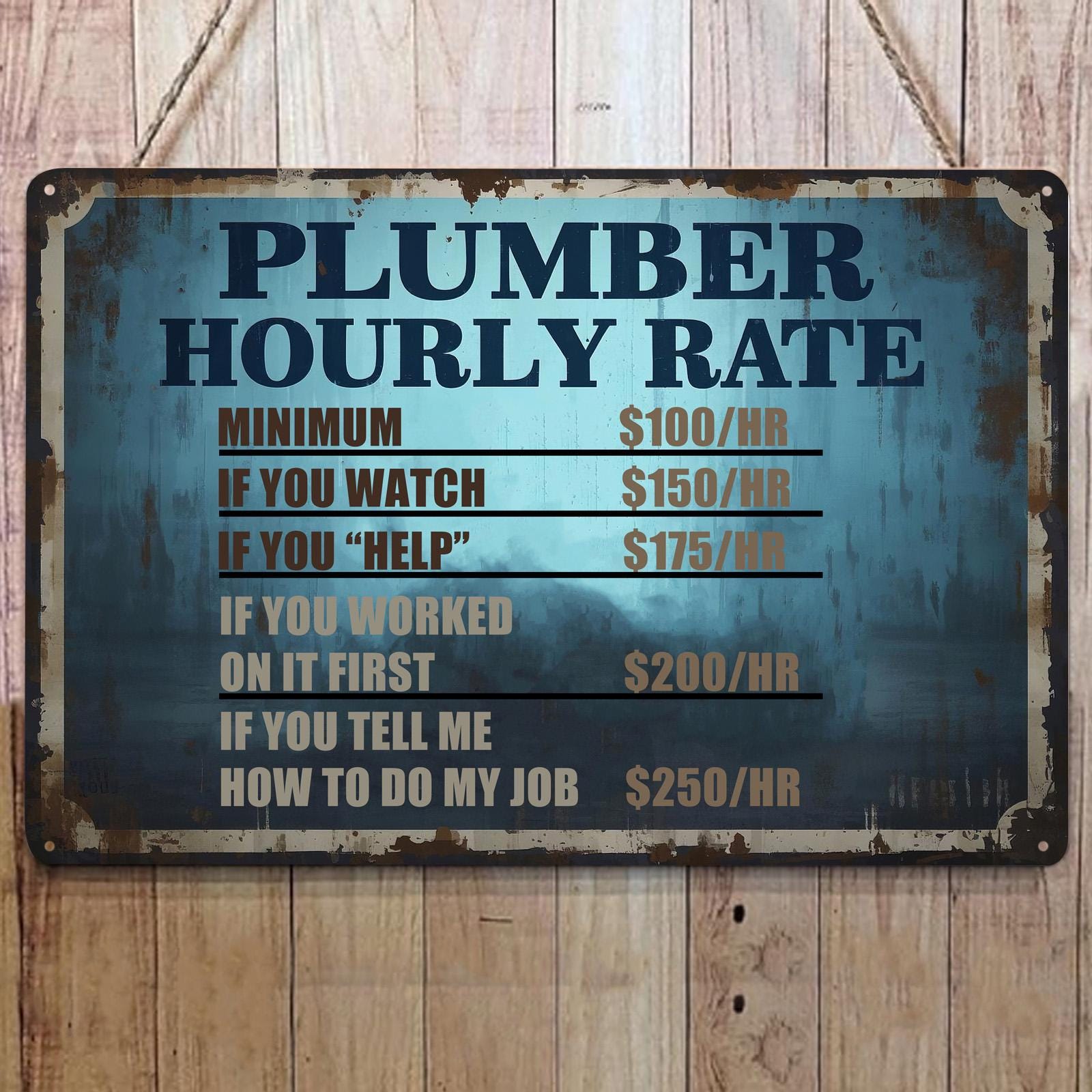 Funny Plumber Metal Sign: Retro Humor Wall Art for Man Cave