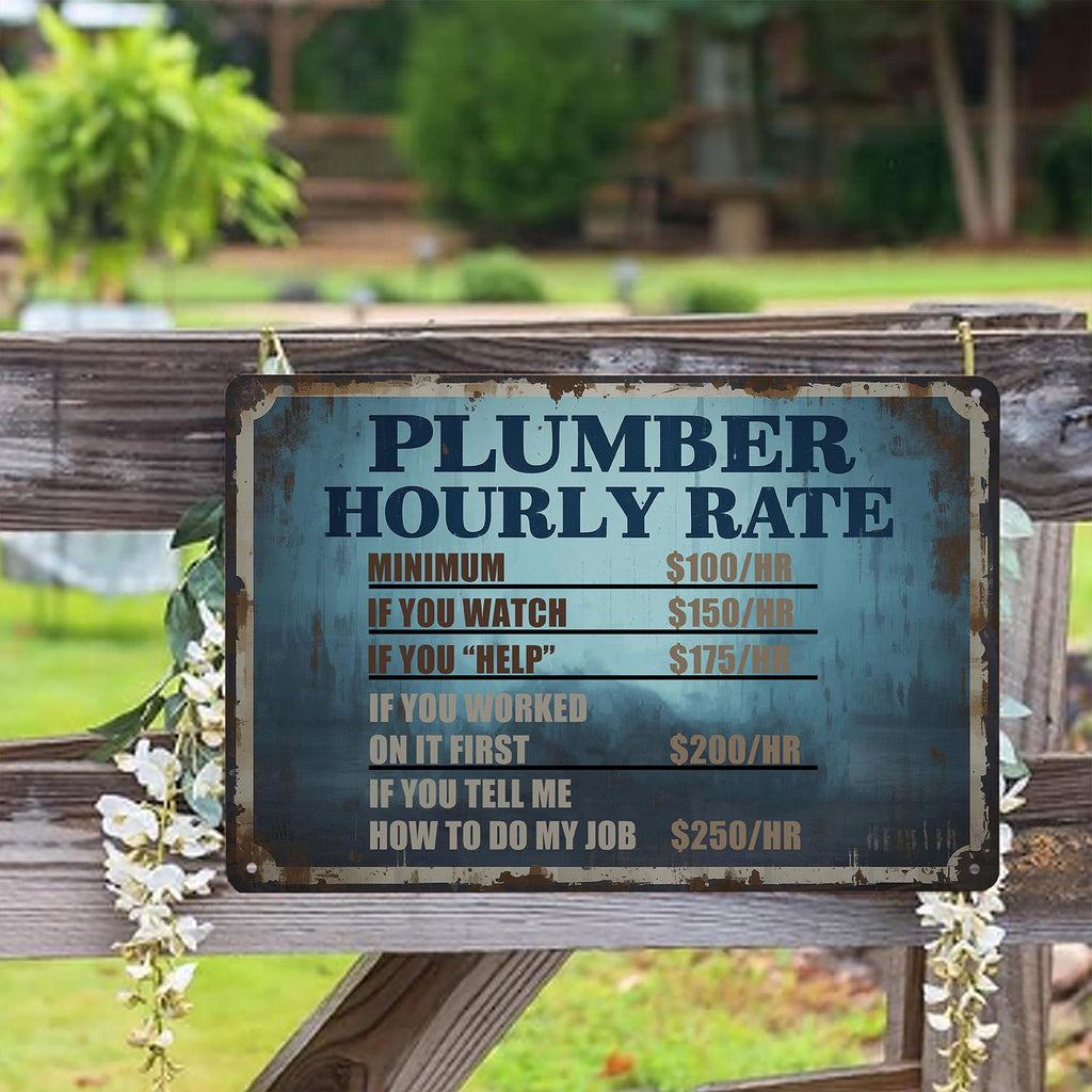 Funny Plumber Metal Sign: Retro Humor Wall Art for Man Cave