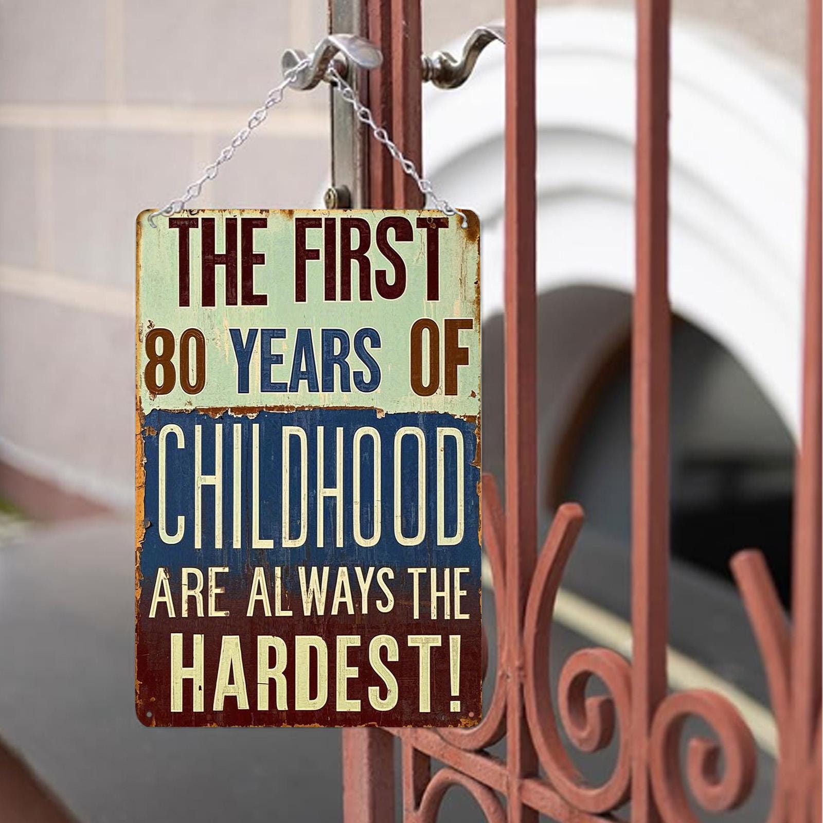 Funny Deer Hunting Metal Sign: Rustic Man Cave Decor