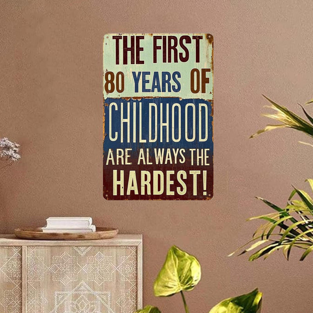 Funny Deer Hunting Metal Sign: Rustic Man Cave Decor