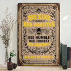 Bee Kind Metal Sign: Vintage-Style Home or Garden Decor