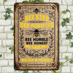 Bee Kind Metal Sign: Vintage-Style Home or Garden Decor
