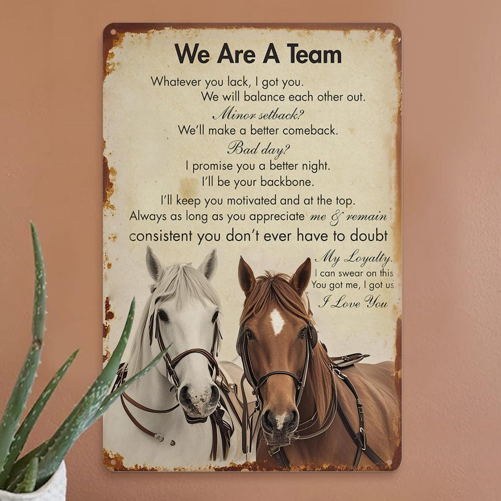 Panneau en métal vintage pour les amoureux des chevaux | Citations inspirantes d'équipe Décoration rustique de grange