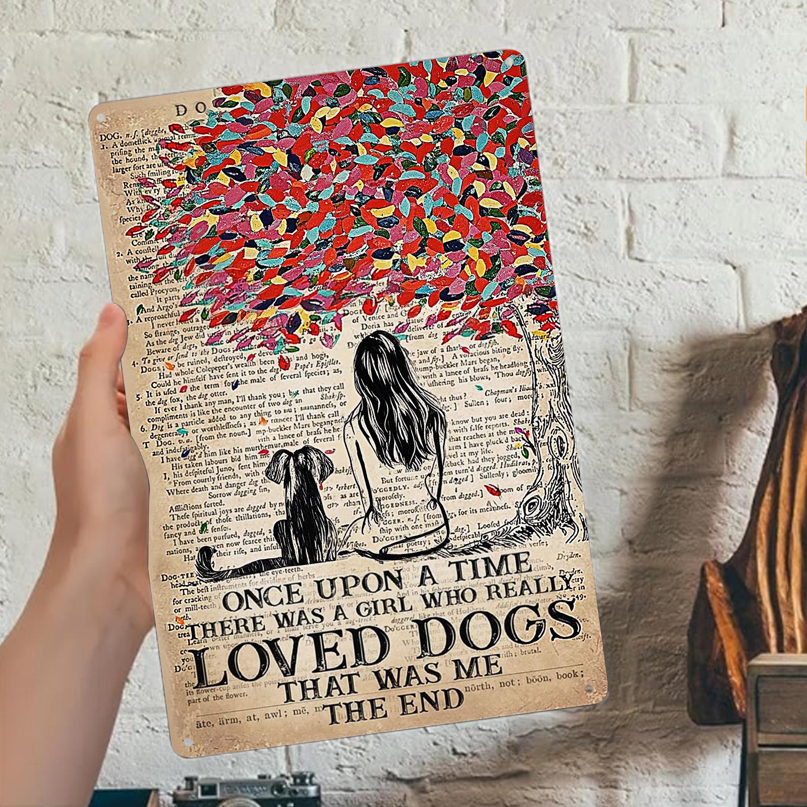 Dog Lover Metal Sign: Vintage Colorful Tree Design, Home Decor