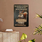 Lustiges Eichhörnchen des Gerichts Metallschild | Humorvolle Wandkunst