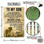 Inspirierendes Löwe & Junges Metallschild, Geschenk für Sohn