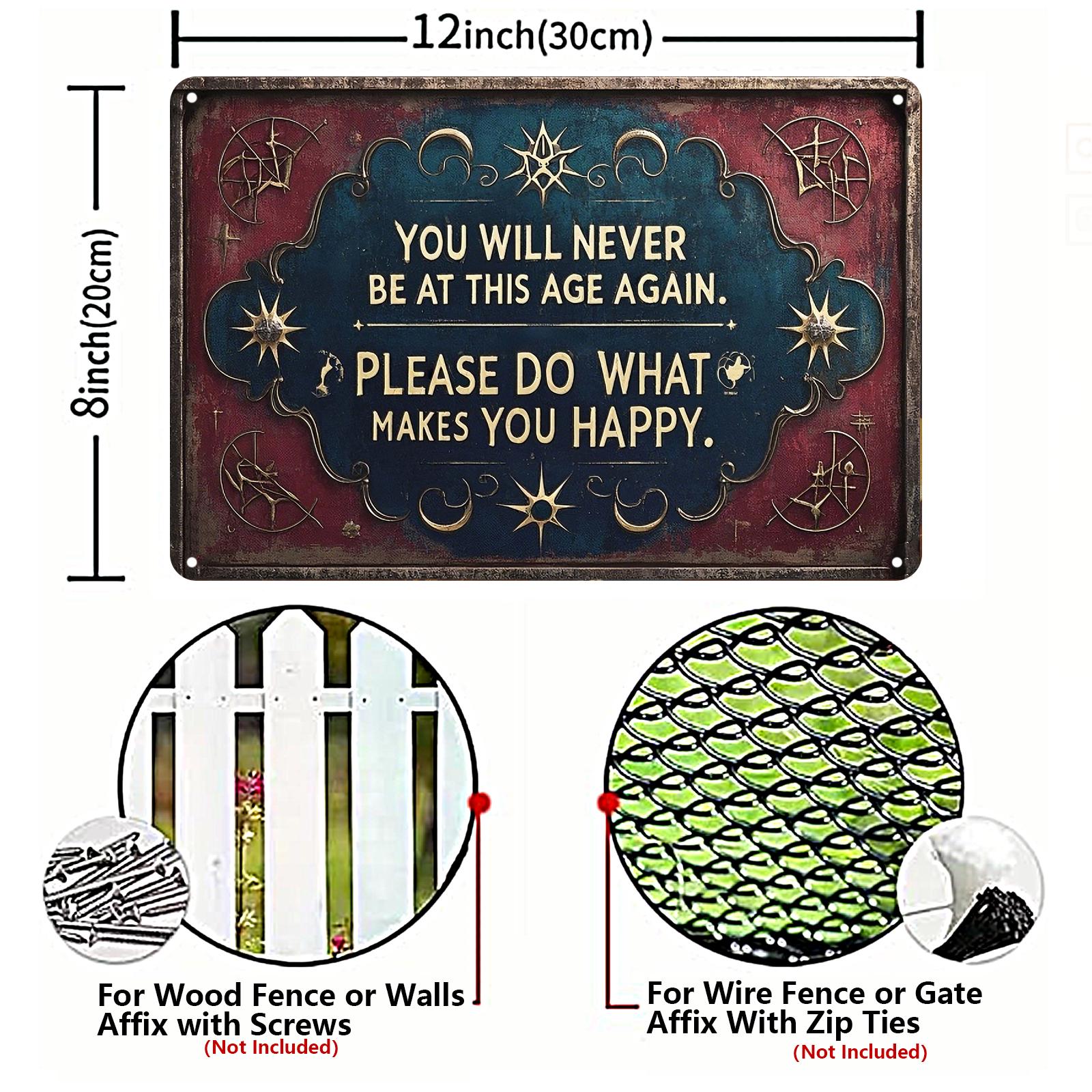 Inspirational "Do What Makes You Happy" Metal Sign - Vintage Rustic Decor